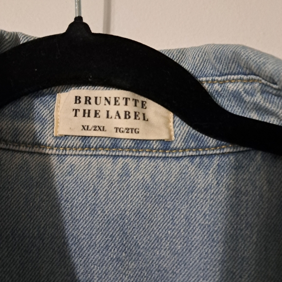 Denim Jacket with Leaf Patchwork, Upcycled Brunette the Label - Picture 3 of 5